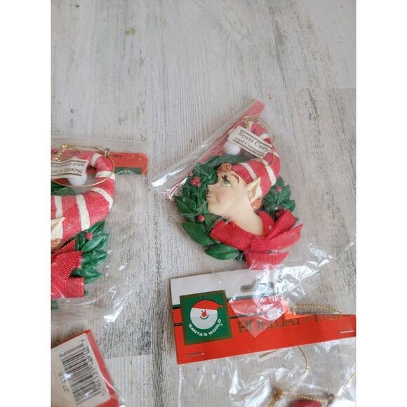 Kurt Adler vintage elf boy girl wreath variety ornament Santa Claus Xmas - Picture 7 of 15
